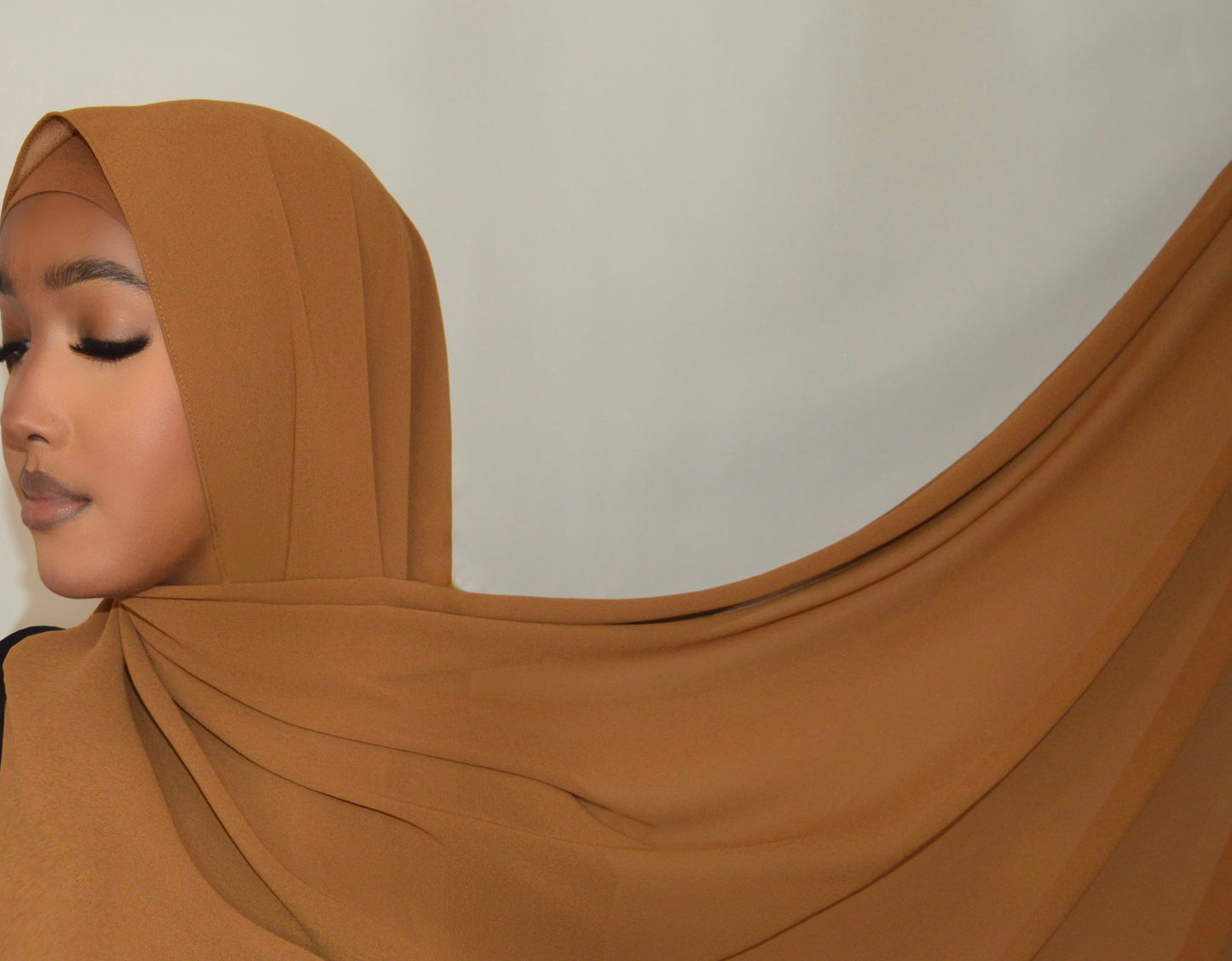 Bronze chiffon Hijab set